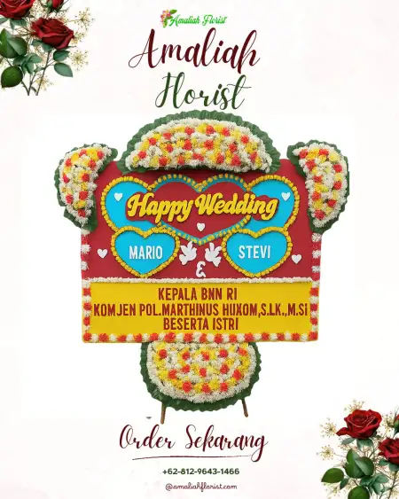 Papan Bunga Pernikahan Sriamur
